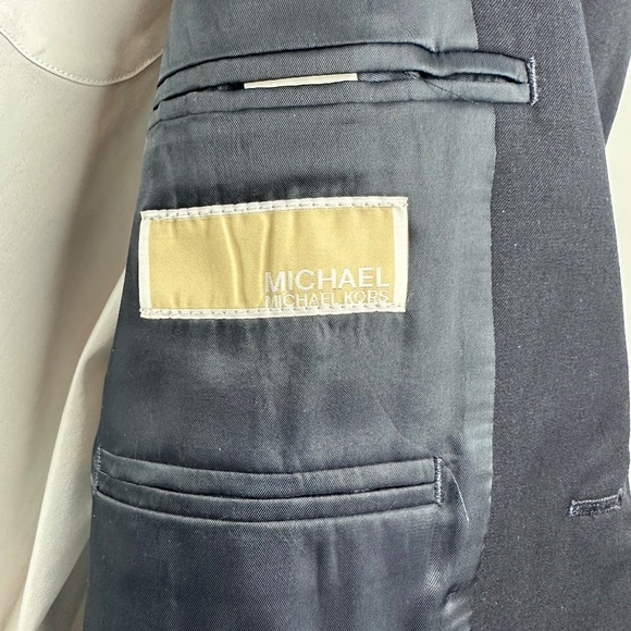 Michael Kors Men's 48R Navy Blue Blazer Wool - Picture 8 of 9